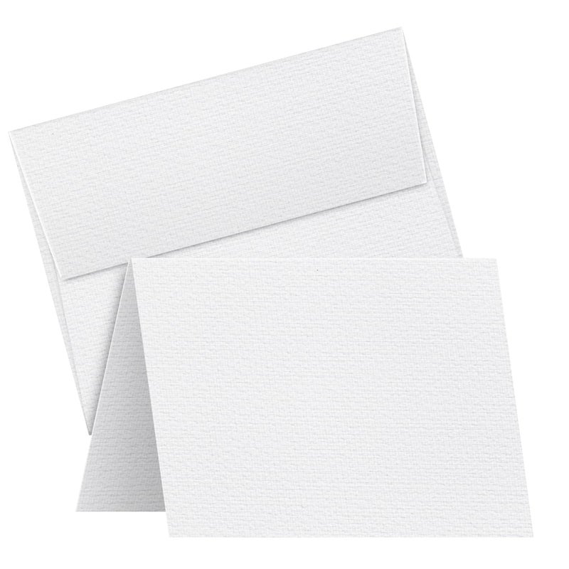 S Superfine Printing Linen Textured Greeting Cards Set â€“ 5" x 7" Blank White Cardstock & Envelopes â€“ Customized Personalized Cards for Business, Holidays, Birthdays, Wedding Invitations, All Occasion â€“ 25 per Pack - Image 1